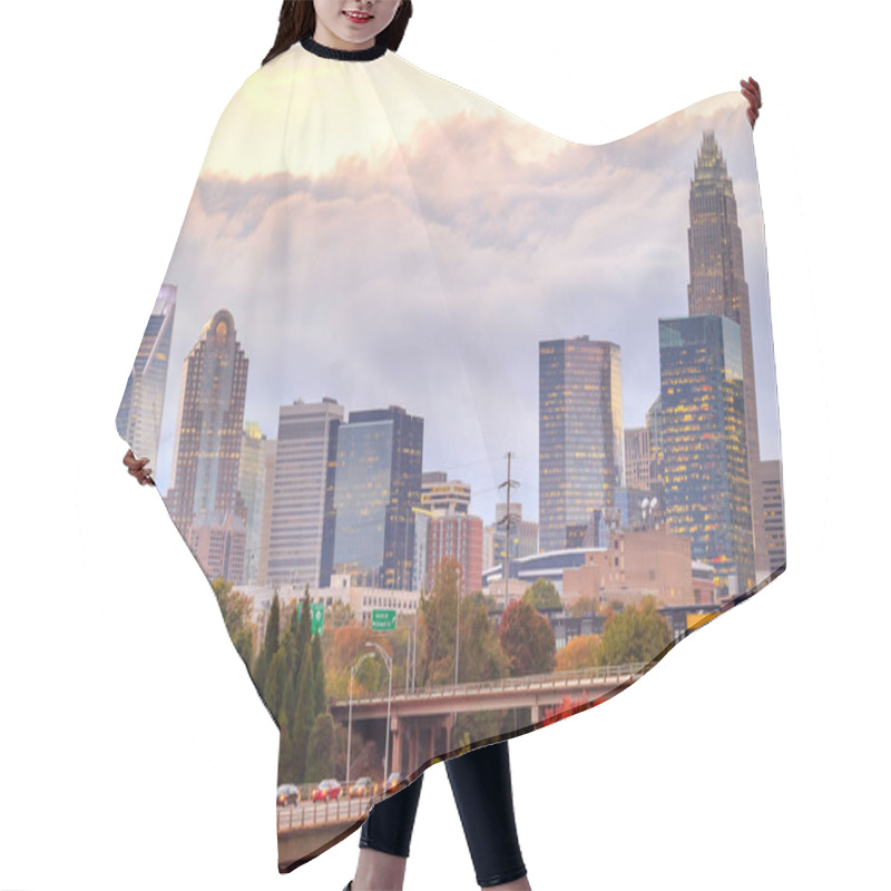 Personality  Skyline Of Downtown Charlotte In North Carolina Hair Cutting Cape