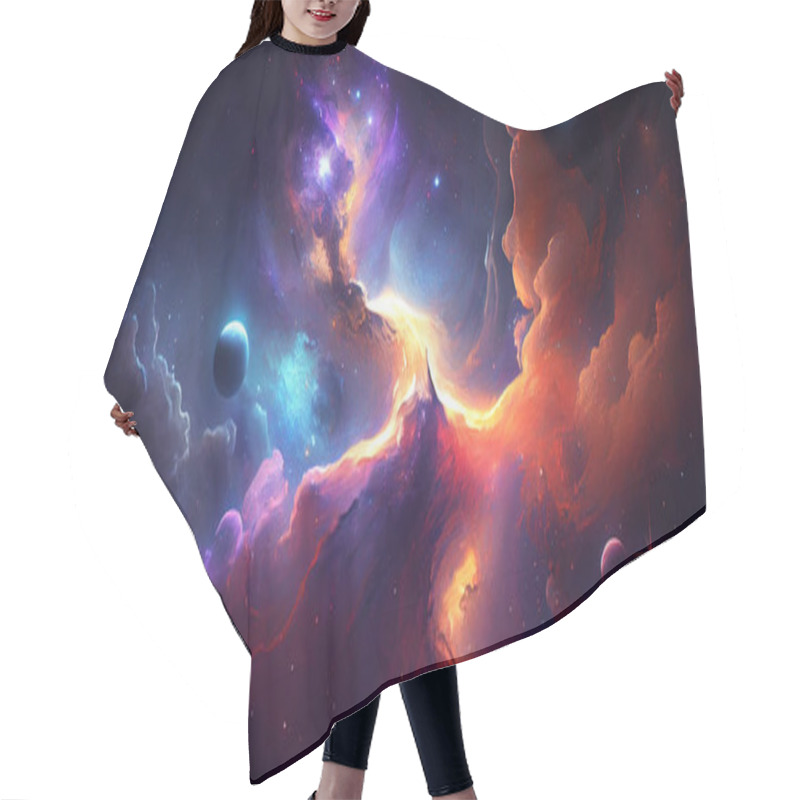 Personality  Beautiful Galaxy Background For Various Designs. Hair Cutting Cape