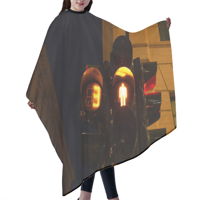 Personality  Traffic Light On Street In Evening In Rome, Italy Hair Cutting Cape