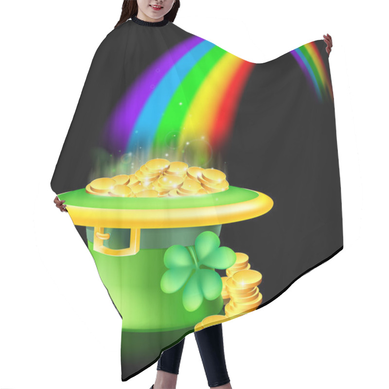 Personality  Gold At The End Of The Rainbow Hair Cutting Cape