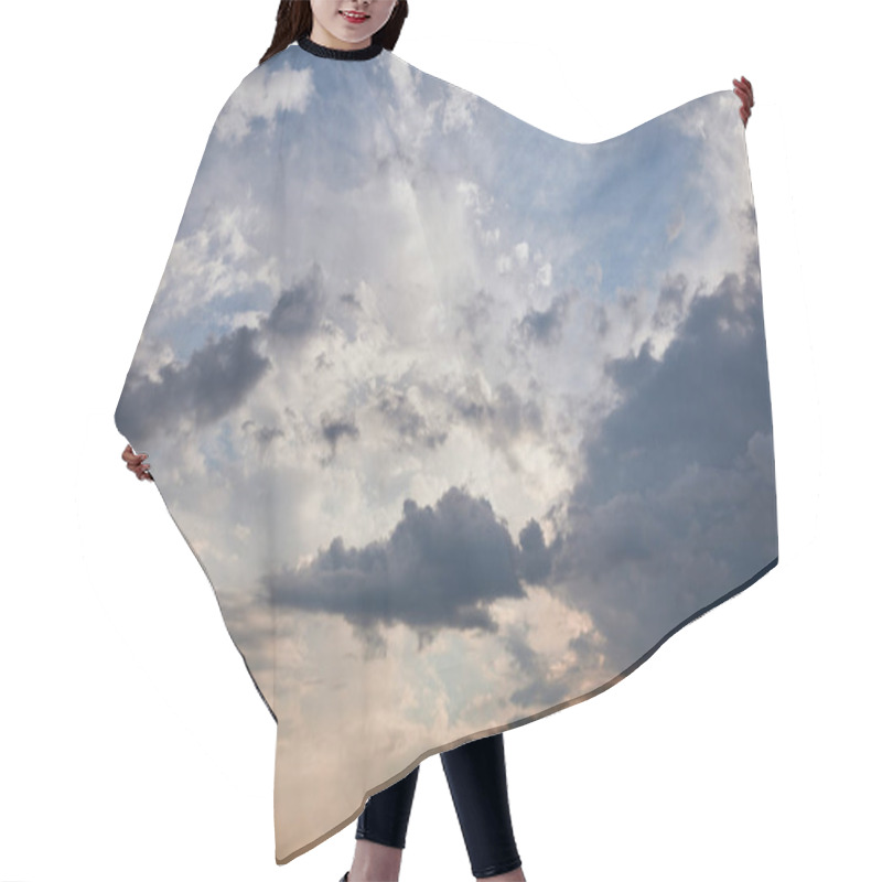 Personality  Dark Clouds On Blue Sunlight Sky Background Hair Cutting Cape