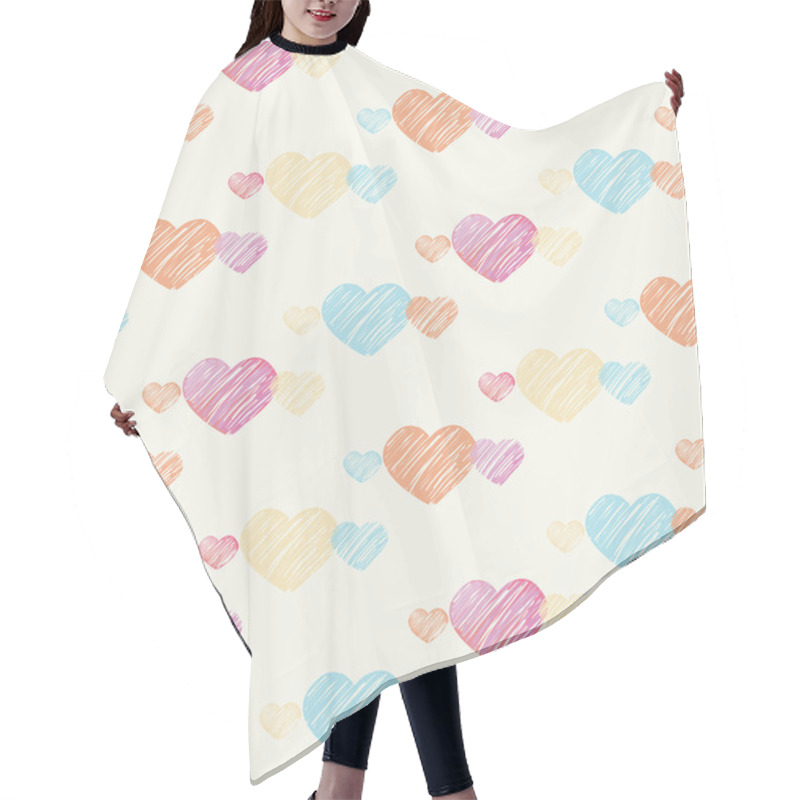 Personality  Heart Seamless Pattern On Light Background Hair Cutting Cape