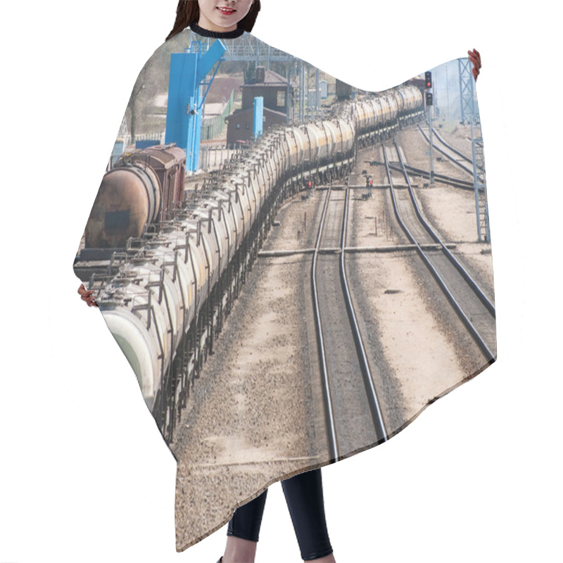 Personality  The Train Transports Oil In Tanks Hair Cutting Cape