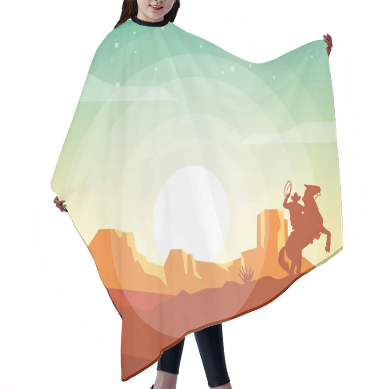 Personality  Wild West Landscape Hair Cutting Cape