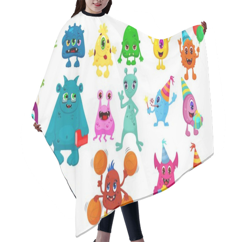 Personality  Cute Funny Monsters Set Hair Cutting Cape