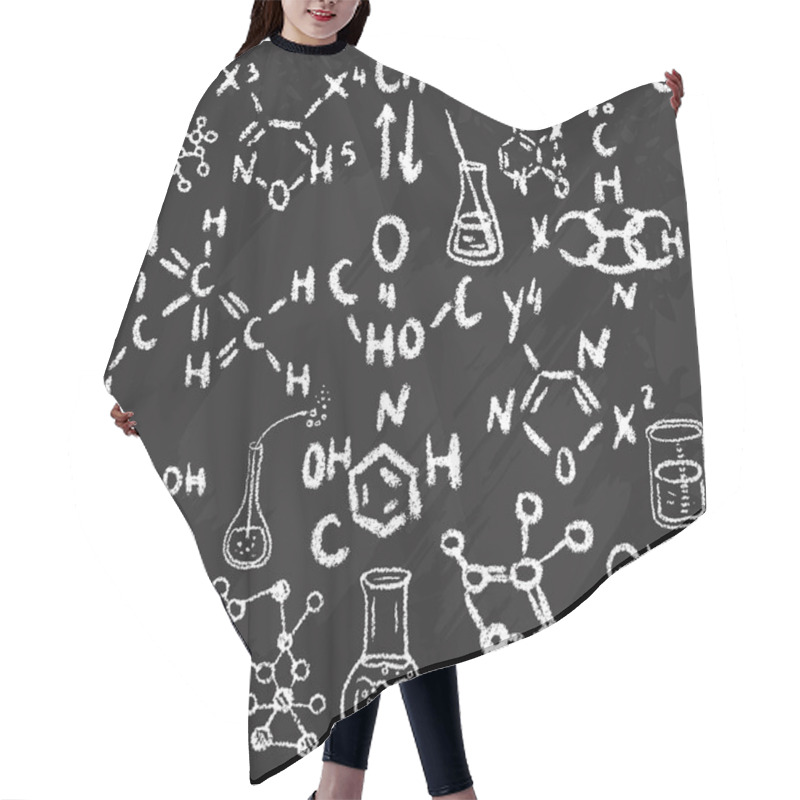 Personality  Hand Drawn Science Laboratory Icons Sketch. Chalk On A Blackboard. Vector Illustration.Back To School. Science Lab Objects Doodle Style Sketch, Laboratory Equipment. Hair Cutting Cape