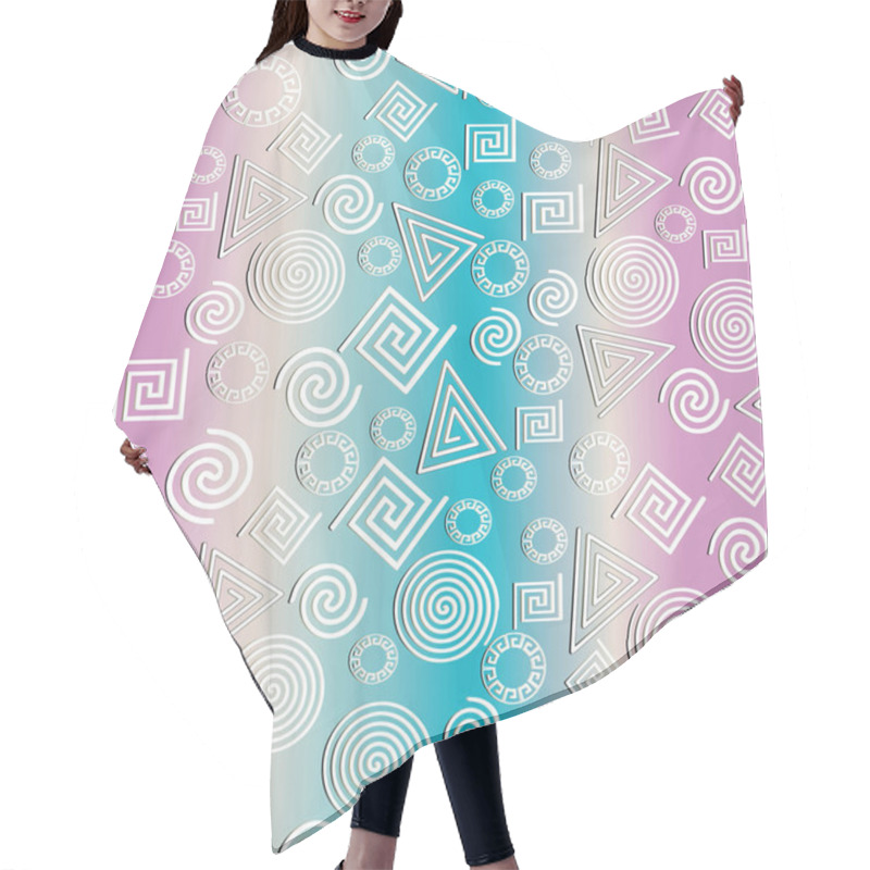 Personality  Greek Geometric Textured Seamless Pattern. Hair Cutting Cape