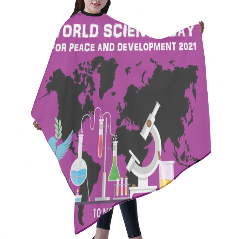 Personality  Poster Design Of World Science Day For Peace And Development Hair Cutting Cape