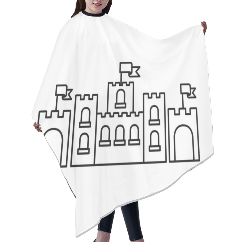 Personality  Silhouette Of Sand Castle On White Background Hair Cutting Cape