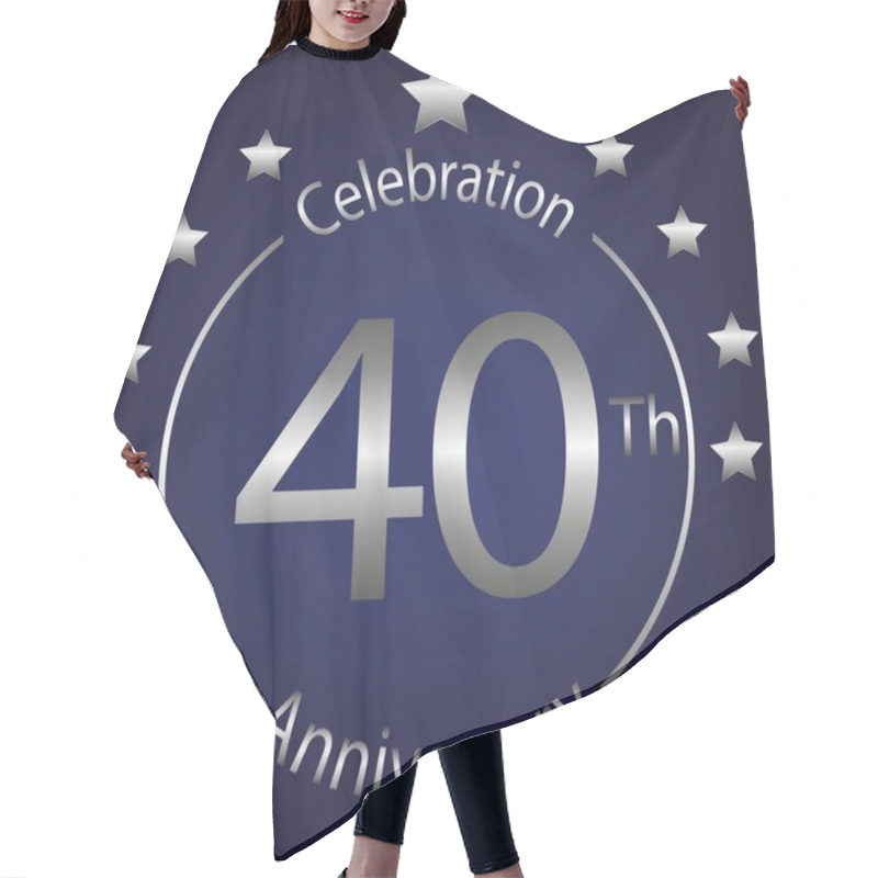 Personality  40ThCelebrationAnniversary - Celebration Of 40th Anniversary: Joy And Festivities For This Special Occasion. Perfect For Invitations, Birthday Cards, Party Decorations, And Mementos. High-quality Vector File Available. Hair Cutting Cape