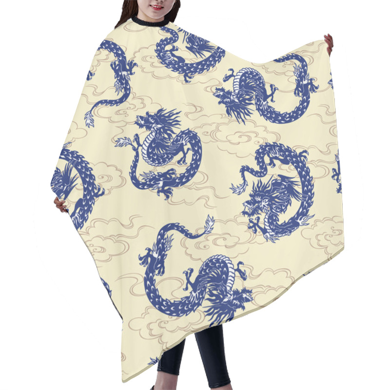 Personality  Japanese Dragon Is Seamless Hair Cutting Cape