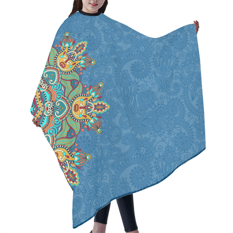 Personality  Floral Round Pattern In Ukrainian Oriental Ethnic Style For Your Hair Cutting Cape