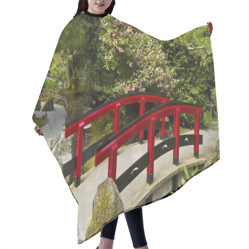 Personality  Japanese Garden With Red Bridge Hair Cutting Cape