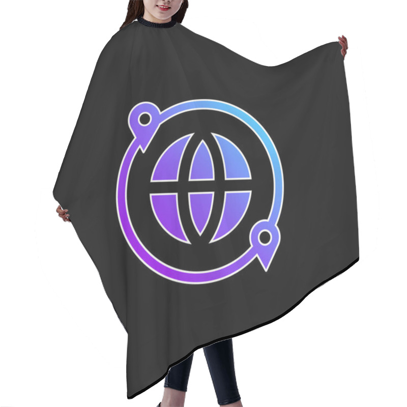 Personality  Around The World Blue Gradient Vector Icon Hair Cutting Cape