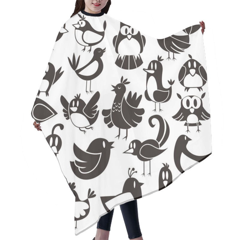 Personality  Birds Vector Set Hair Cutting Cape