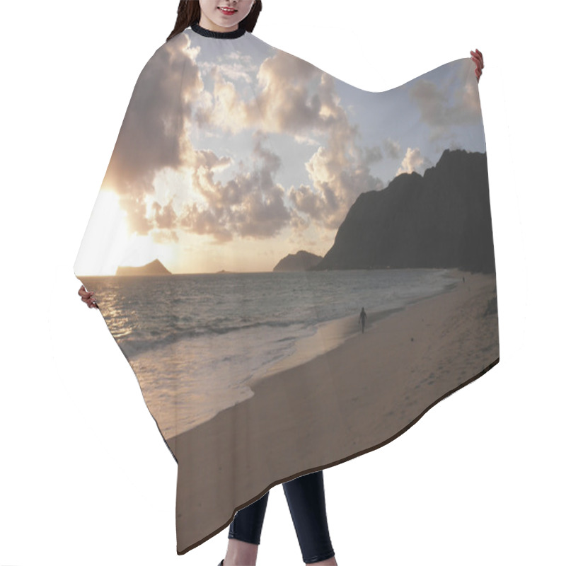 Personality  Sunrise On Waimanalo Beach Hair Cutting Cape