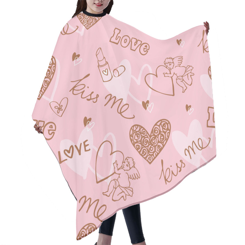 Personality  Hearts And Love Pattern Hair Cutting Cape