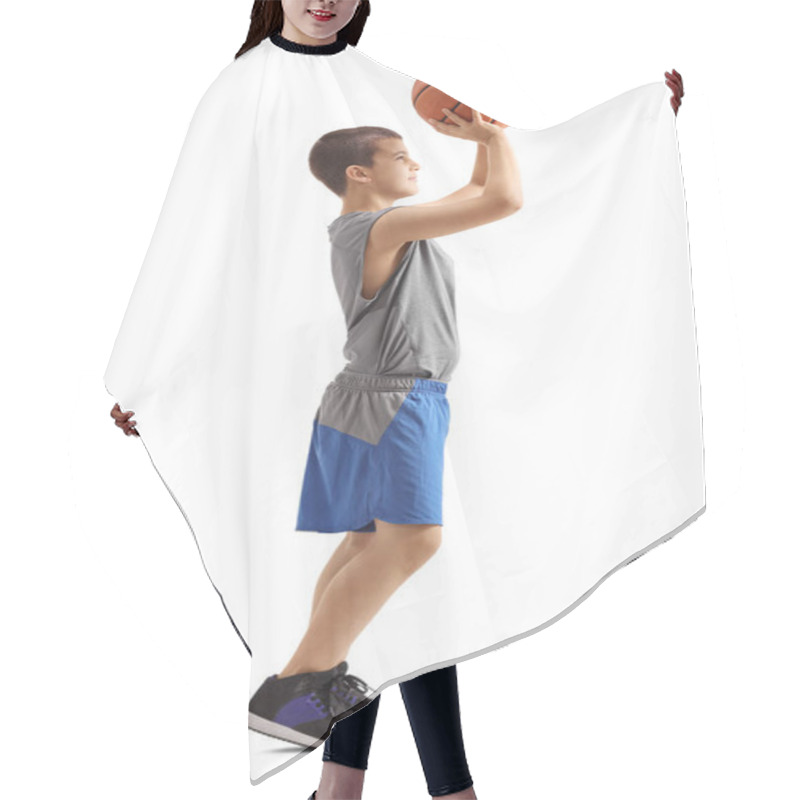 Personality  Kid Throwing A Basketball Hair Cutting Cape