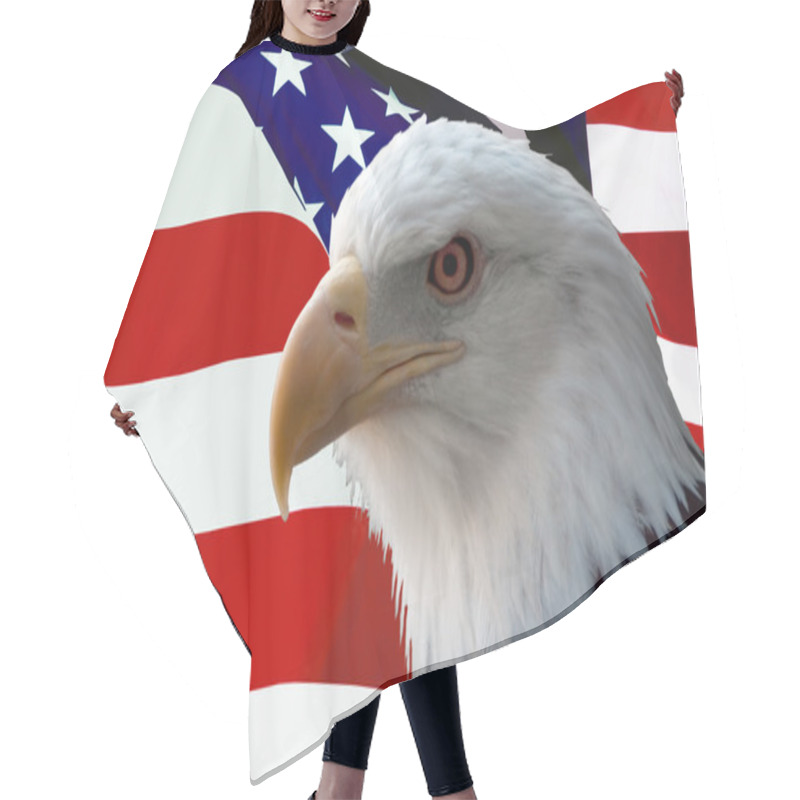 Personality  American Bald Eagle On Flag Hair Cutting Cape