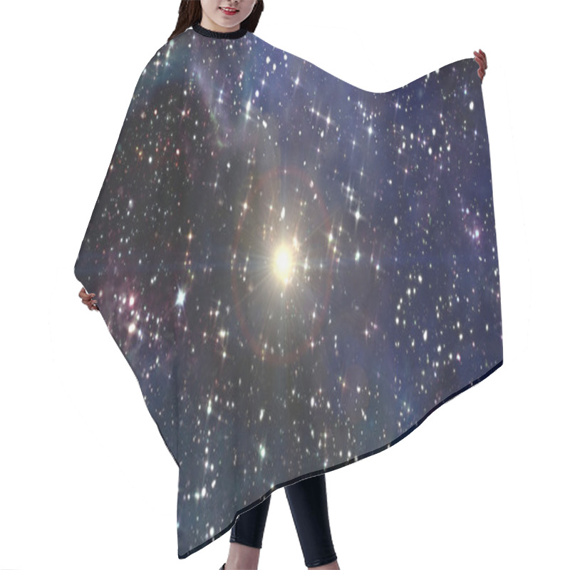 Personality  Star Glow In Space Yellow Center Hair Cutting Cape