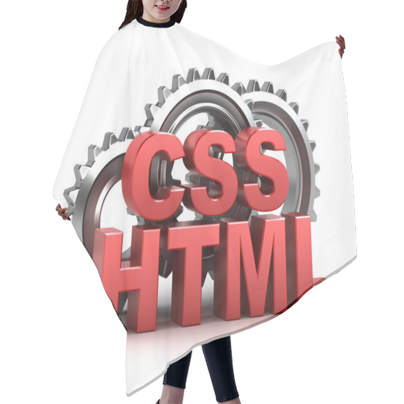 Personality  Html, Css Coding Concept On White Hair Cutting Cape