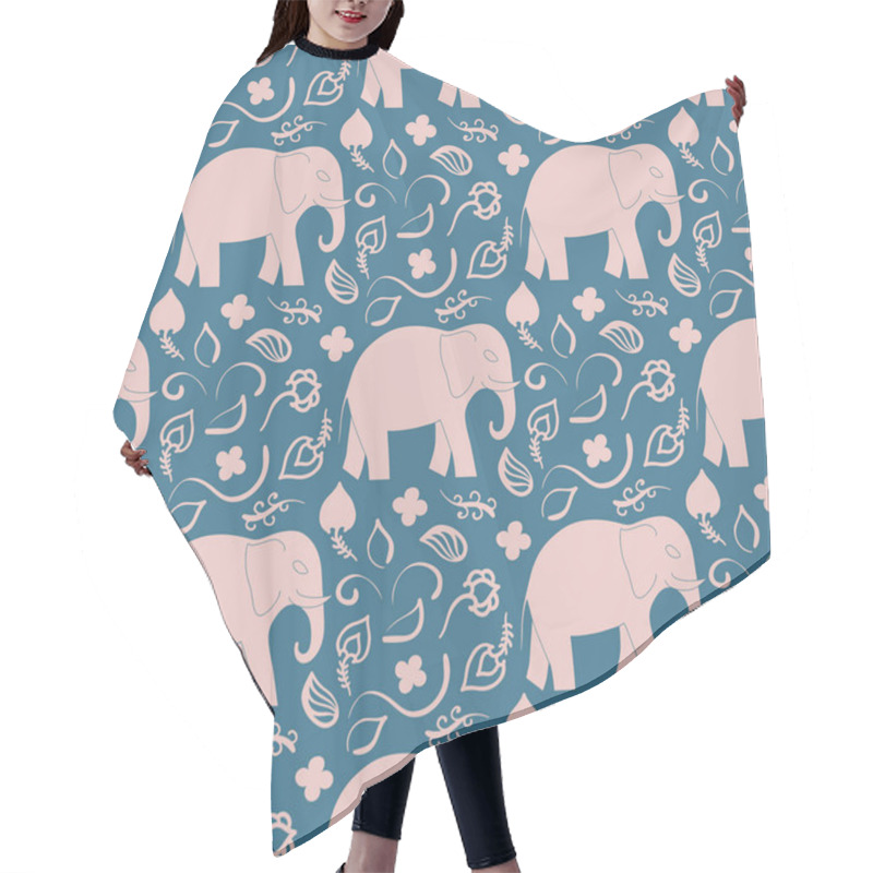 Personality  Elephant. Oriental Ornament For Yoga Poster Hair Cutting Cape