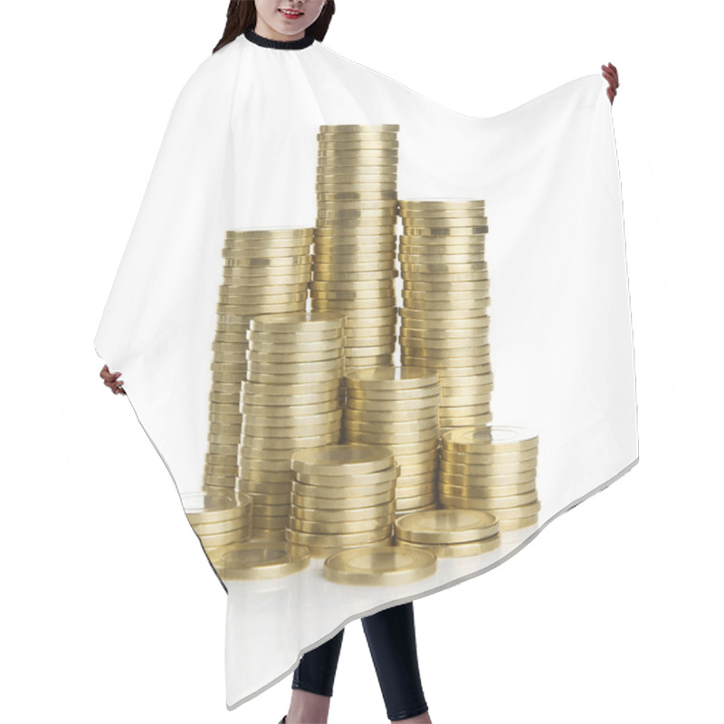 Personality  Stack Of Gold Coins Hair Cutting Cape