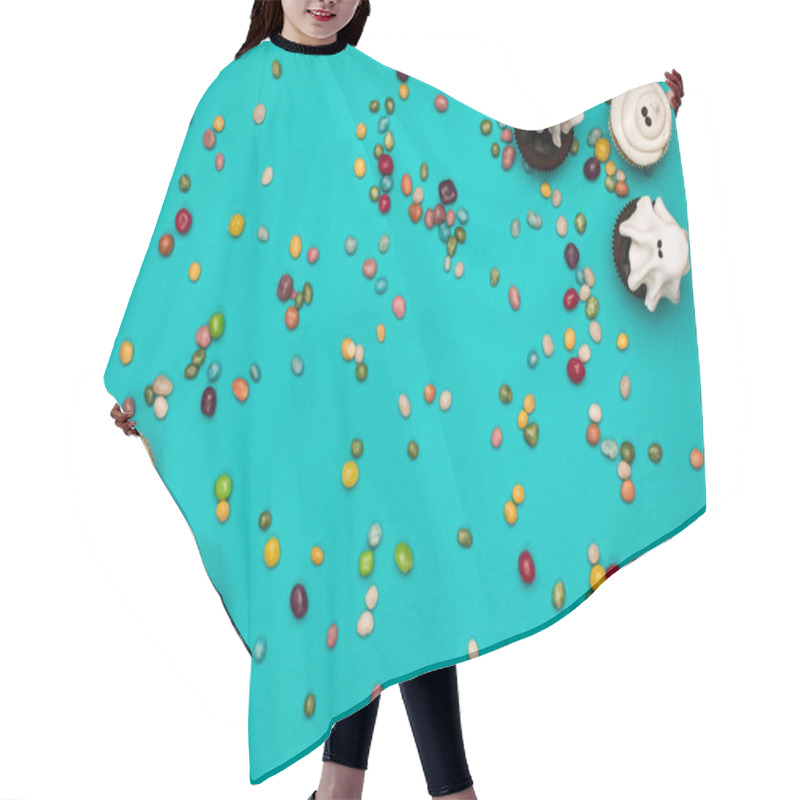 Personality  Halloween Ghost Cupcakes And Candies Hair Cutting Cape