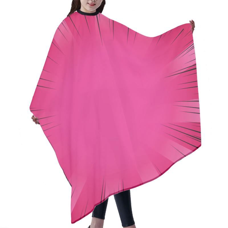 Personality  Manga Comic Book Flash Explosion Radial Lines Background. Hair Cutting Cape