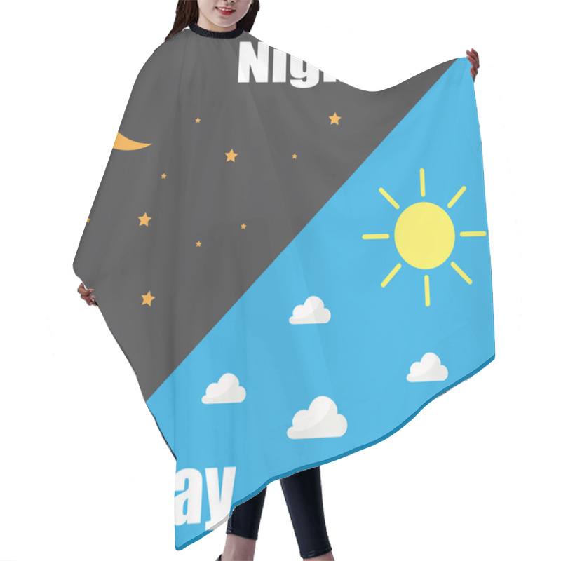 Personality  Day Night Concept, Sun And Moon, Day Night Icon Hair Cutting Cape