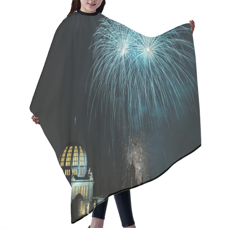 Personality  New Year Fireworks Over Prague Hair Cutting Cape