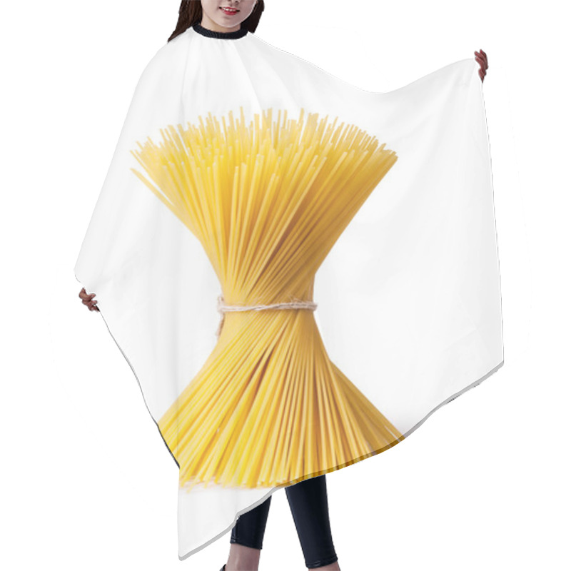 Personality  Pasta. Close Up Photo Hair Cutting Cape