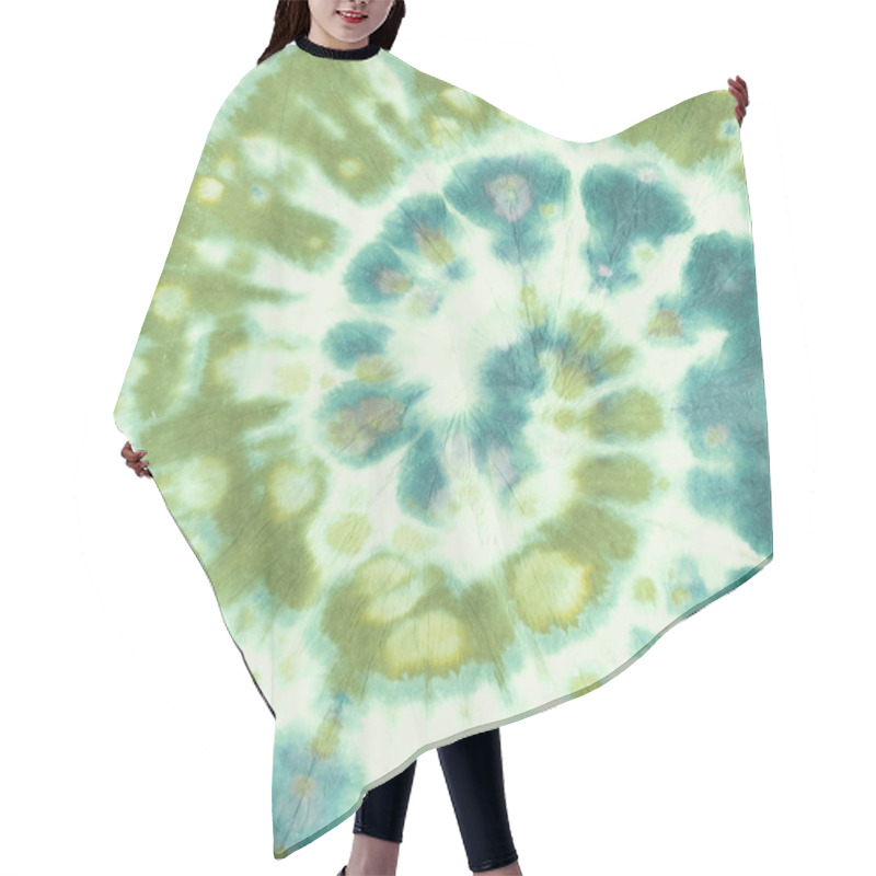 Personality  Teal Spiral Abstract. Tye Die Fabric Design.  Hair Cutting Cape