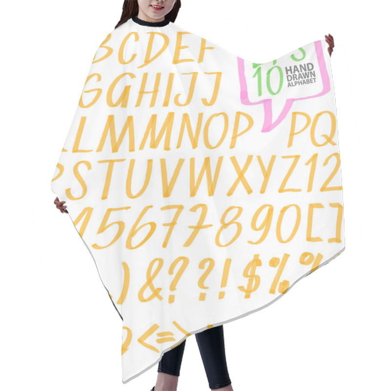 Personality  Marker Drawing Series - Vector Alphabet Hair Cutting Cape