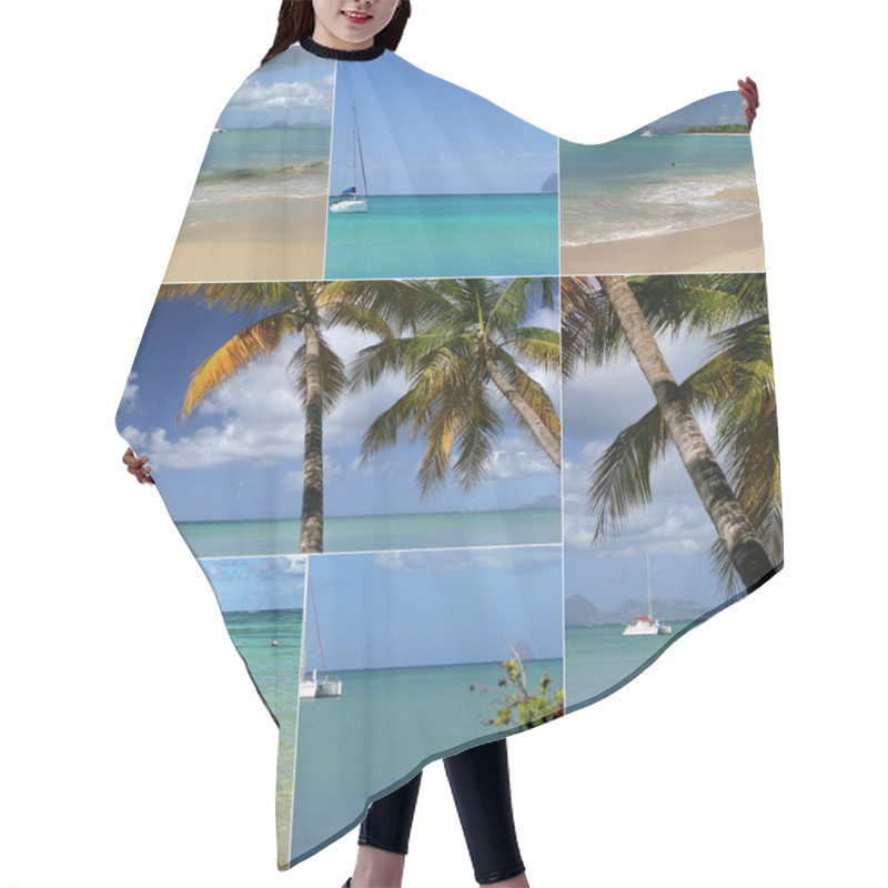 Personality  Palm Trees, Exotic Island, Pleasure Boats Hair Cutting Cape