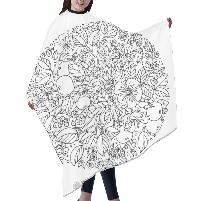 Personality  Rounded Floral Pattern Hair Cutting Cape