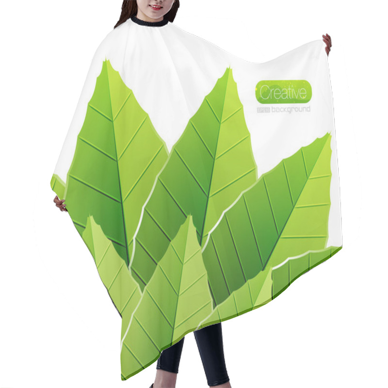 Personality  Green Leaves Nature Background Hair Cutting Cape