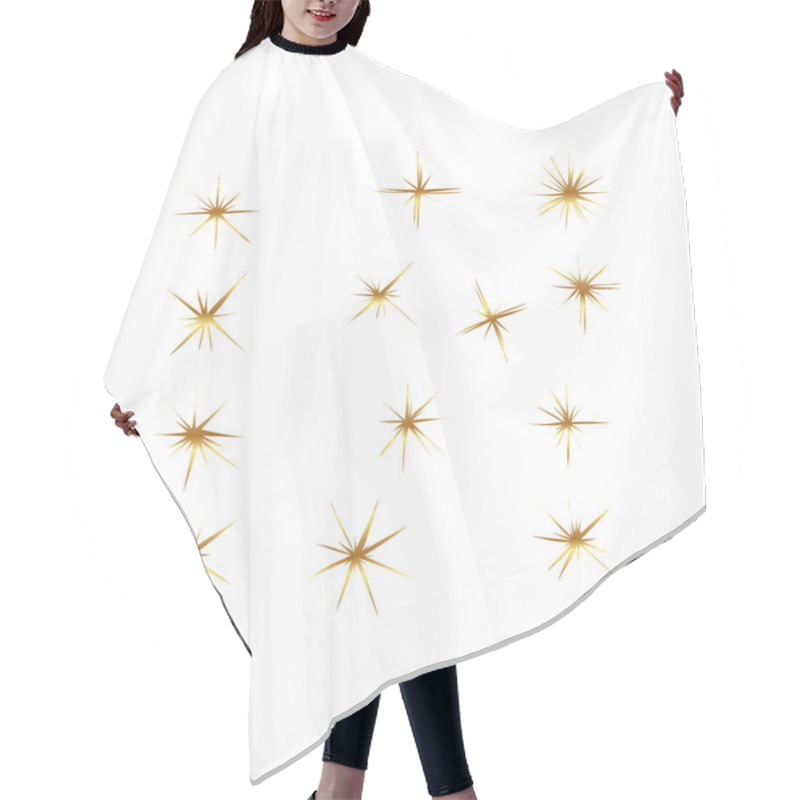 Personality  Golden Sparkling Star Vector Illustration Hair Cutting Cape