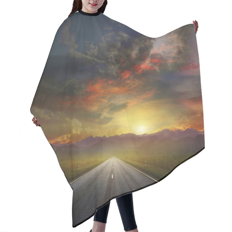 Personality  Country Road With A Dark Sky Hair Cutting Cape