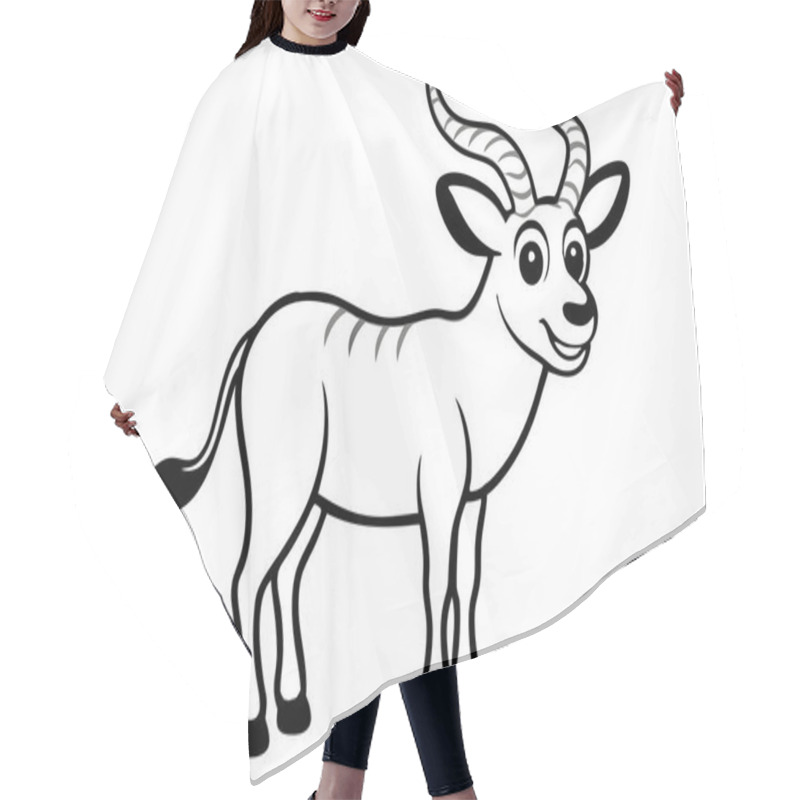 Personality  Cute Antelope With Big Eyes And Striped Legs In Cartoon Style Hair Cutting Cape