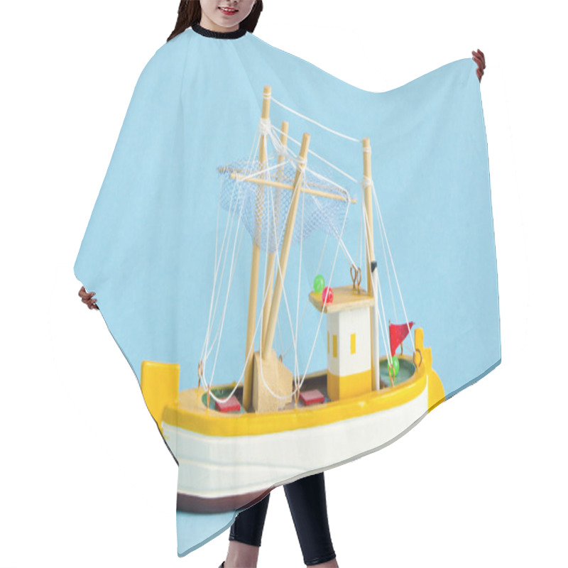 Personality  Ship Model On Azure Background Hair Cutting Cape