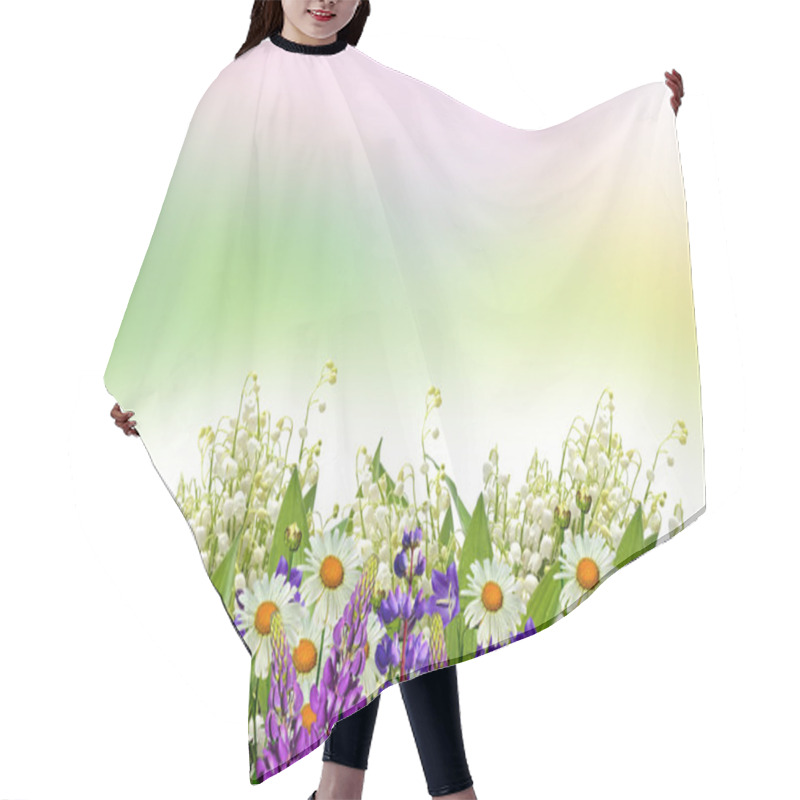 Personality  Summer Landscape With Wildflowers. Hair Cutting Cape