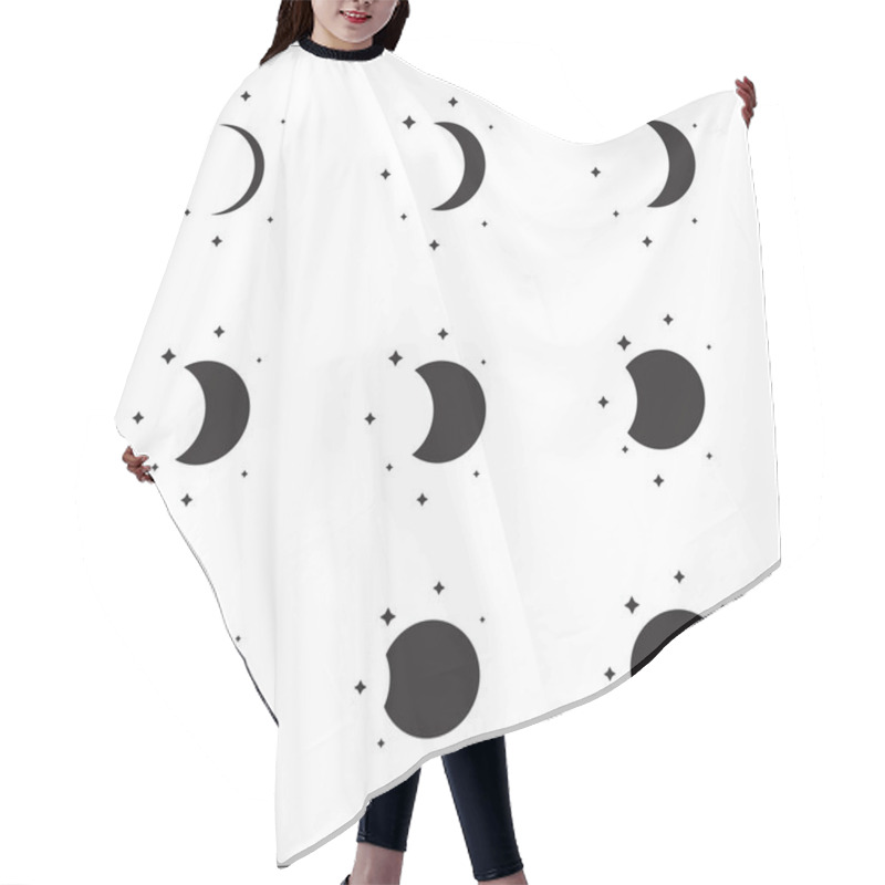 Personality  Moon Phases Silhouettes Set Hair Cutting Cape