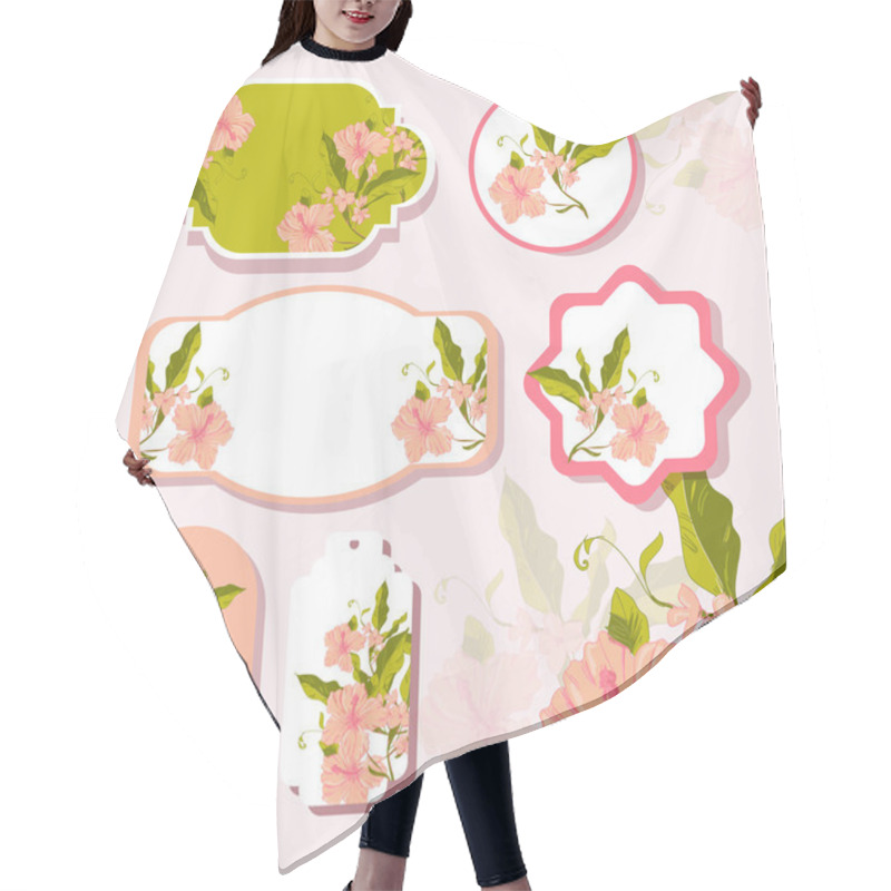 Personality  Vector Floral Background Design Hair Cutting Cape