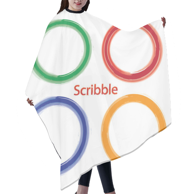 Personality  Set Of Hand Drawn Scribble Circles Hair Cutting Cape