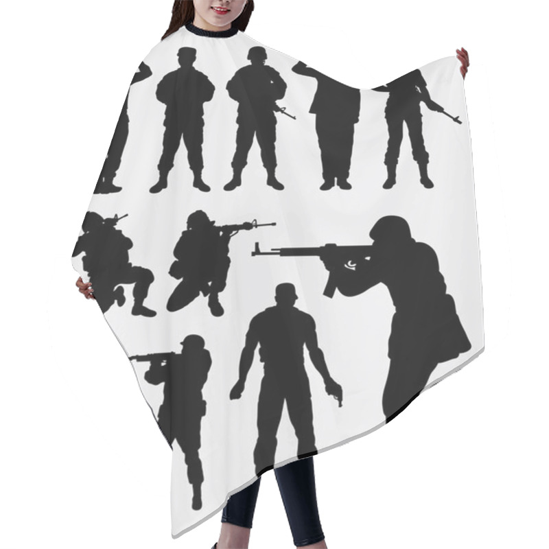 Personality  Soldier Silhouettes Hair Cutting Cape