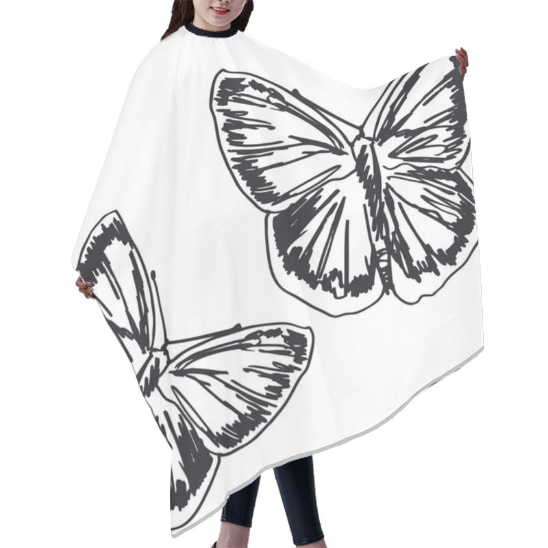 Personality  Butterfly Sketch. Vector Illustration Hair Cutting Cape