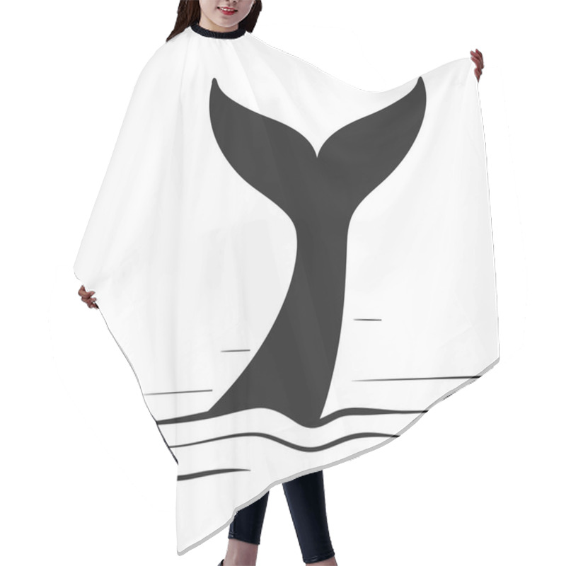 Personality  Whale Tail Scetch. Vector Illustration Hair Cutting Cape