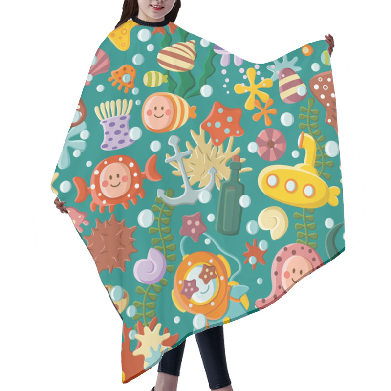 Personality  Cute Sea Pattern Hair Cutting Cape