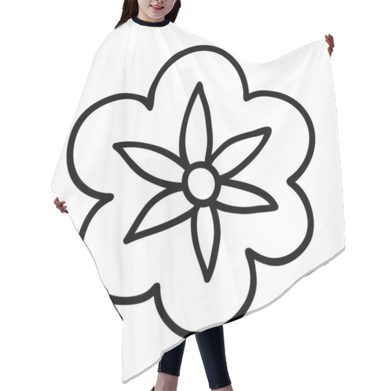 Personality  Floral Doodle Icon For Social Media Story. Hand Drawn Doodle Chamomile Hair Cutting Cape